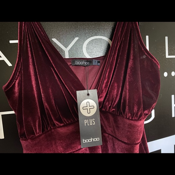 Boohoo Plus Dresses Red Velvet Dress Plus Size Poshmark